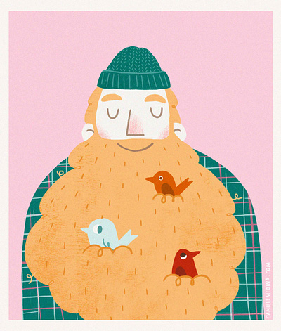 Peaceful Lumberjack balance character design digital illustration editorial illustration flow ginger man harmony illustration lumberjack man illustration man portrait man with a beard meditation mindfulness positive masculinity quiet force spot illustration textured illustration