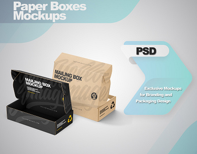 Paper Mailing Boxes Mockups 3d design logo mockup mockup design mockupdesign pack package smartobject visualization