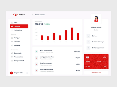 HSBC - Account screen analytics application bourse dashboard data experience finance fintech interface stats stock ui ux