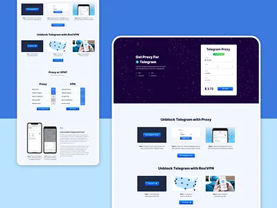Proxy Service Landing Page Design design figma landing design landing page landing page design proxy telegram web web design website website design