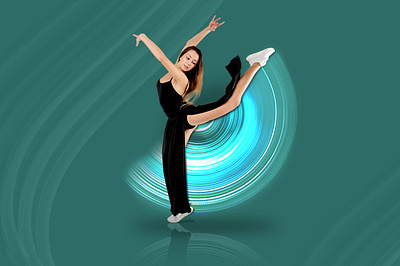 Female dancer in black photo manipulation photoshop