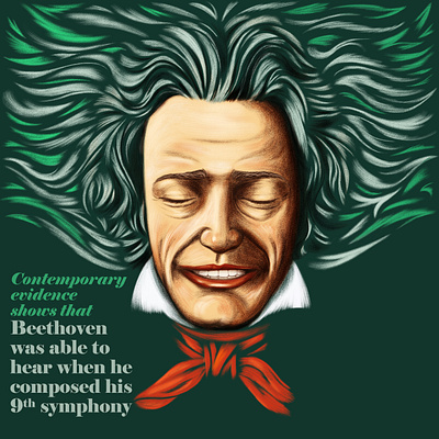 Loudwig artwork beethoven brush classic conceptual deaf digital art digital painting drawing editorial editorial art expression illustration instagram listening music negative space news photoshop portrait