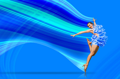 Dancer in blue photo manipulation photoshop