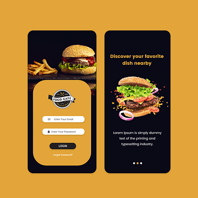 Food App Design app app design app ui appdesign design app food food app home screen login page mobile app design