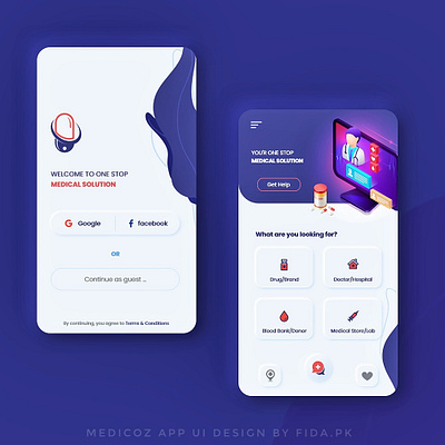 Medicoz app UI redesign app clean colorful design flat neumorphic ui uiux uiuxdesign