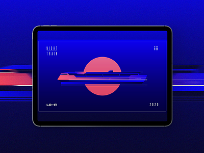 Night Train | LO_FI app branding cover flashy gradient illustration illustrator lo fi logo mechanic music night nikola obradovic playlist print design product design train typography vehicle web design