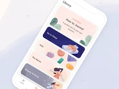 Library tab categories mobile ui ux