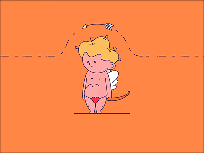 Cupid arrow cupid drawing flat flat design illustration love sad valentines day