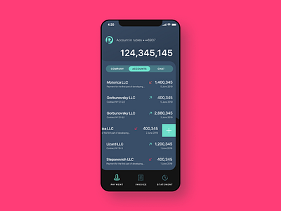 Banking app app application balance bank banking card clean credit dark theme dashboard design finance fintech ios mobile money product transaction transfer ui