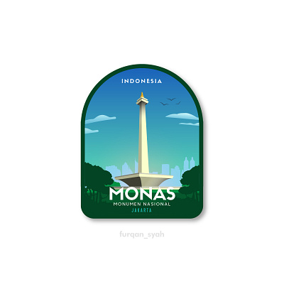 Monas Badge Design art direction badge badgedesign creative direction design flat illustration indonesia logo vector