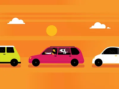 Stuck in traffic 2d animation character animation explainer fab design flat flat design illustration motion design motion graphics