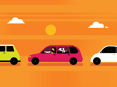 Stuck in traffic 2d animation character animation explainer fab design flat flat design illustration motion design motion graphics