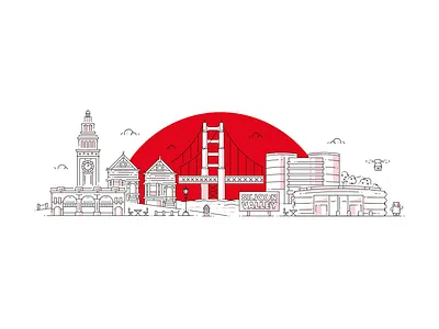 San Francisco line art