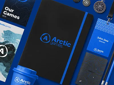Arctic Games on Behance adventure arctic blue branding concept design designer game studio games graphic icon logo minimal simple design