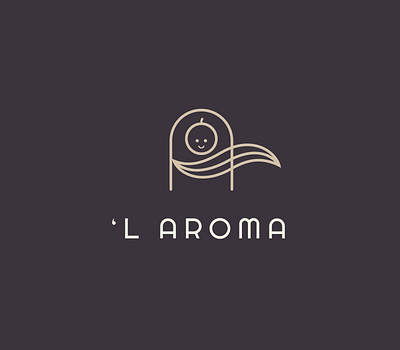 'L Aroma | Logomark brand brand identity brownie cake candy cherry cookies cream icon lineart logo mark minimal sweet sweet shop symbol typography