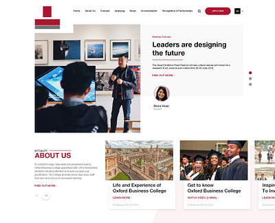 College Website Shot - Rebrand concept education website modern rebranding redesign slider student uiux website design