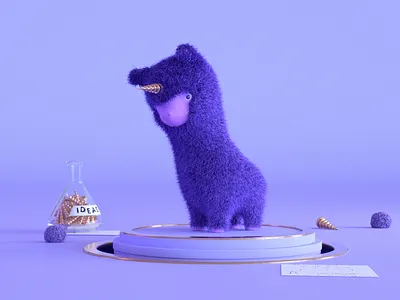 Llamacorn c4d character cinema4d hair llama redshift unicorn