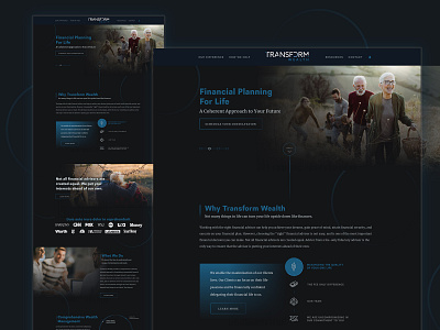 TW Website clean dark dark blue financial web web design website design