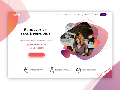 Sense - Homepage adobe design desk desktop desktop design homepage job sense ui ux web xd
