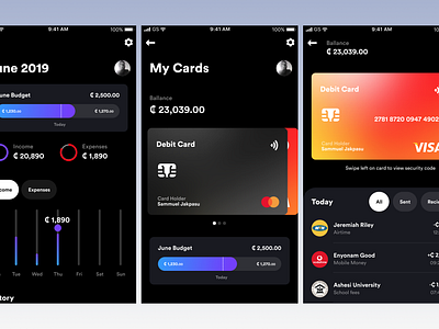 Financial App Ui Exploration africa app bank budget budget app budgeting card finance finance app financial fintech ghana money ui ui design uidesign uiux ux ux design uxdesign