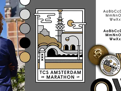 Mizuno Merchandise for TCS Amsterdam Marathon adobe amsterdam artwork colors drawing dribbble fashion illustration illustrations illustrator jacket merchandise olympic pattern stadion storytelling