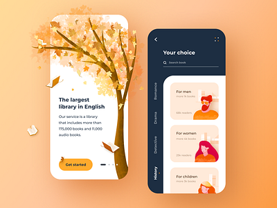 Book App 2020 book book app book reading illustraion mobile app mobile app design procreate reading app search tags tree ui ux