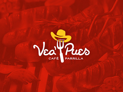 Vea Pues bbq brand branding colombia custom type design food graphic graphicleo grill handmade handmade type illustration logo logotipo meat parrilla restaurant typography venezuela