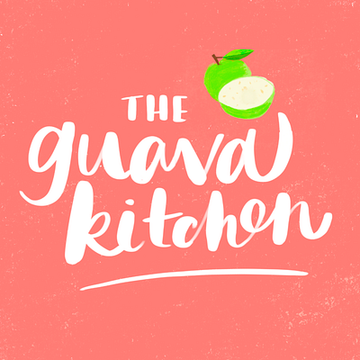 The Guava Kitchen brand cafe logo design guava hand lettering illustration kitchen lettering logo restaurant restaurant logo tropical tropical flyer tropical fruit type typography