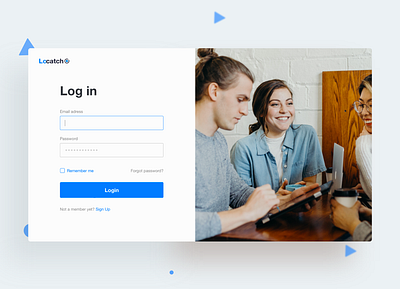 LoCatch - Login Page adobe xd clean colorful flat form login login page minimal modern register signup startup startups ui