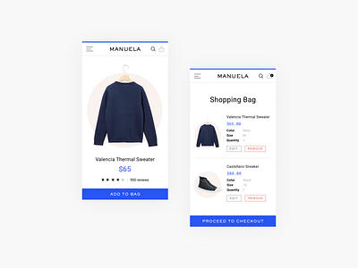 Daily UI #12 blue clean clothes concept dailyui design ecommerce flat minimal mobile modern shop simple ui web web design white