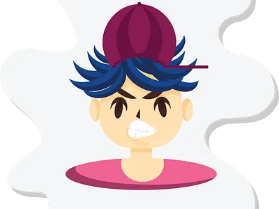 Angry Man Face design icon illustration