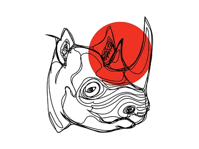 extinction, fear black circle design draw dribbble hessanmadr illustrator line art lineart red redhorn