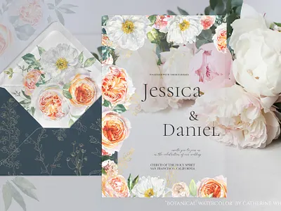 Botanical Watercolor Floral set botanical bouquet bundle clipart elegant floral flower frames illustration luxury modern peony pink spring summer wedding