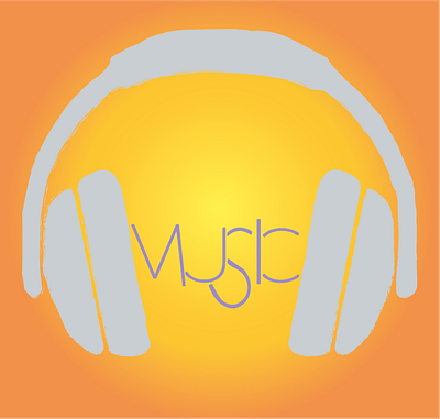 Music Album Cover adobe illustrator design gradient graphic headphones music orange