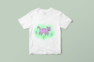 Cat art branding cat child children childrens illustration design flat illustration illustrator kids art kids illustration tshirt tshirt art vector