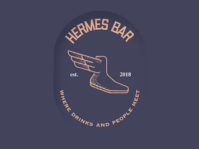 Hermes' Bar branding engraving etching illustration illustrator line art logo