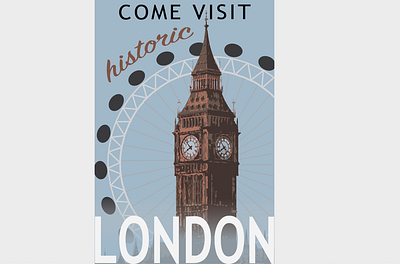 London Poster adobe illustrator big ben blue blues design fog historic illustration london london eye poster