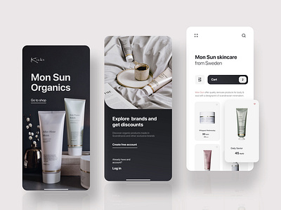 KICKS skincare app design ios app minimal mobile app design ui ux