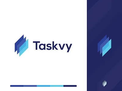 Taskvy - Logo Design abstract agency app logo brand identity branding clean clever creative designer portfolio logo logo design logo mark symbol logotype negative space simple software task taskvy technology unique