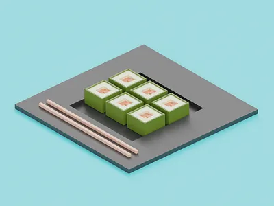Sushi 3d design salmon sushi