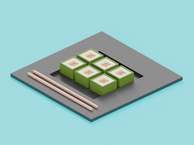 Sushi 3d design salmon sushi