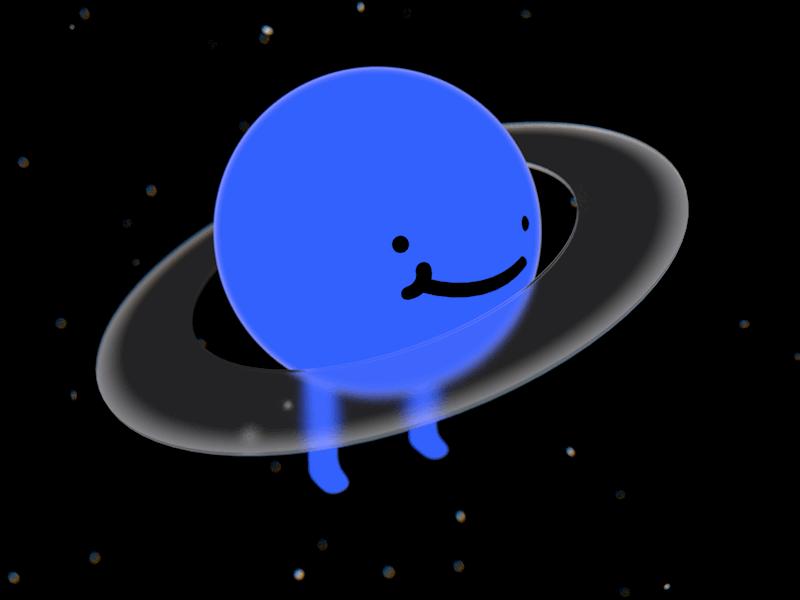 Uranito 3d animation c4d cinema4d cute fun gif space star stars uranus