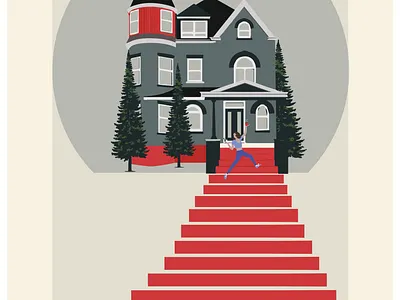 Nob Hill // Portland active coffee design digital illustration home house illustration illustrator jogger northwest portland victorian