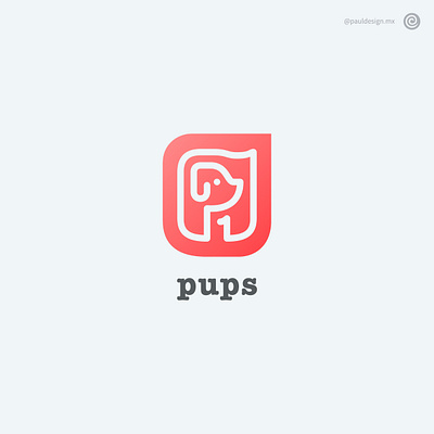 Pups dog logo pups thirtylogoschallenge