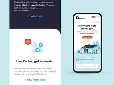 Profer Mobile Web app branding design illustration mobile app ui ux web website