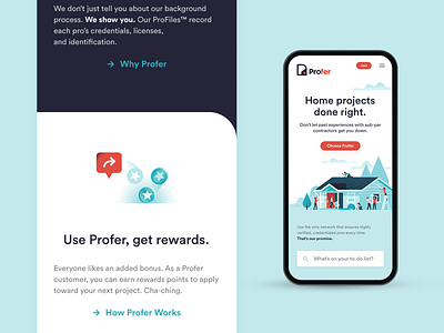Profer Mobile Web app branding design illustration mobile app ui ux web website