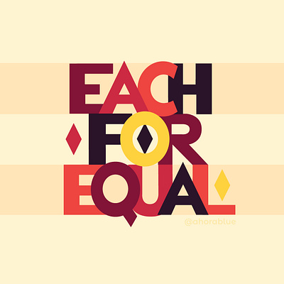 Each For Equal design empowerment equality icon lettering typography woman