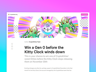 CryptoKitties: Kitty Clock Countdown art direction blockchain branding cryptokitties dapper dapperlabs design typography ui vancouver