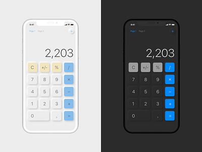 Daily UI – #004 Calculator appdesign calculator dailyui dailyui004 dailyuichallenge dark ios app light neumorphic neumorphism uiux