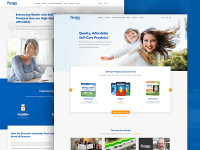 Perrigo Website Design desktop drugs homepage icons medicine perrigo pharmaceuticals products redesign ui ux web web design webdesign website website design